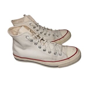 Converse Classic White High-Tops with Red Accents